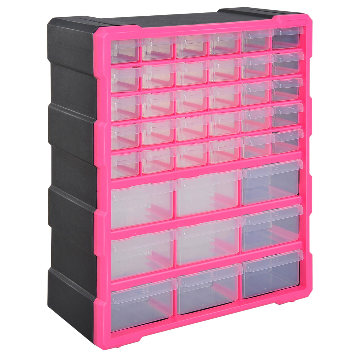 DURHAND 39 Drawers Parts Organiser Wall Mount Tools Storage Cabinet Small Nuts Bolts Garage Clear