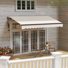 Outsunny 3.5 x 3m Electric/Manual Awning, with Remote - Beige