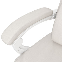 Vinsetto Linen-Look Office Chair, with 160√Ç¬∞ Reclining Back and Footrest - White