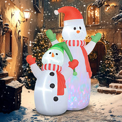 Outsunny 8ft Inflatable Snowman and Son Christmas Decoration