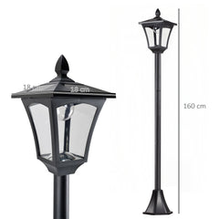 Outsunny Outdoor Garden Solar Post Lamp Sensor Dimmable LED Lantern Bollard Pathway 1.6M Tall √¢‚Ç¨‚Äú Black