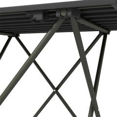 Outsunny Folding Camping Table, Lightweight Metal Picnic Table with Carry Bag, Foldable Table for Outdoor Camping, Picnic, Hiking, BBQ, Fishing, Black