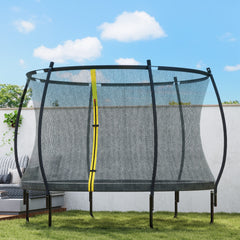 SPORTNOW 10ft Trampoline with Enclosure Net and Spring Cover, Outdoor Trampoline Garden Jumping Mat, Black