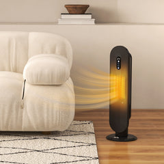 HOMCOM 45√Ç¬∞ Oscillating Ceramic Space Heater, with Remote - Black