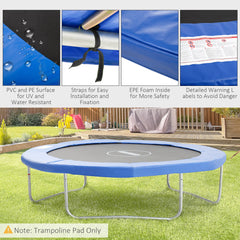 HOMCOM 10FT Trampoline Pad, â305cm Trampoline Accessories Surround Safety Pad Foam Padding Pads Replacement Spare, Blue