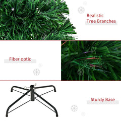 HOMCOM 4FT Pre-Lit Fibre Optic Artificial Christmas Tree Holiday Xmas D√É¬©cor with Tree Topper Multi-Colour