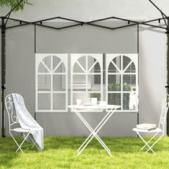 ألواح جانبية من Outsunny Gazebo، استبدال الجوانب بنافذة لمظلة Gazebo مقاس 3 × 3 (م) أو 3 × 6 م، عبوة من قطعتين، باللون الأبيض