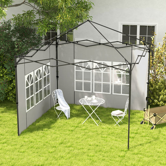 ألواح جانبية من Outsunny Gazebo، استبدال الجوانب بنافذة لمظلة Gazebo مقاس 3 × 3 (م) أو 3 × 6 م، عبوة من قطعتين، باللون الأبيض