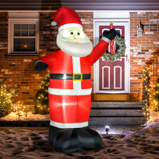 HOMCOM 8ft Inflatable Christmas Santa Claus Xmas Decoration with LED Holiday Air Blown Yard Outdoor D√É¬©cor