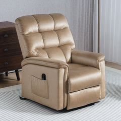 HOMCOM Velvet-Feel Electric Lift Recliner Chair - Brown