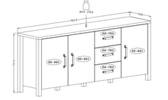 Olin 47 Sideboard Cabinet 192cm