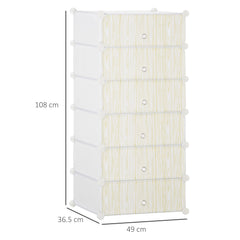 HOMCOM Six Cube Modular Storage Storage Unit - White