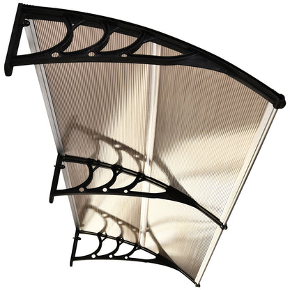 Outsunny Front Door Canopy, Waterproof Outdoor Awning, 75 x 195 cm Rain Shelter for Window, Porch and Front/Back Door, Brown