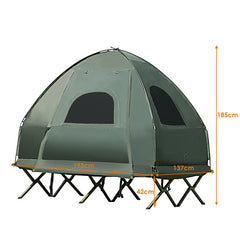 1/2 Person Foldable Camping Tent with Air Mattress Sleeping Bag-2 Person