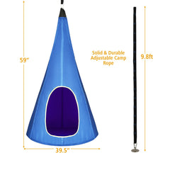 خيمة أرجوحة للأطفال قابلة للتعديل بطول 100 سم مع نافذتين - أزرق