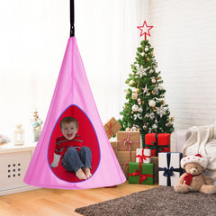 100 cm Adjustable Kids Tree Swing Tent with 2 Peep Windows-Pink