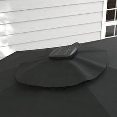 Outsunny 3(m) Adjustable Cantilever Parasol with Base, Solar LED Lights, Dark Grey