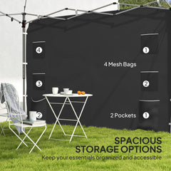 Outsunny 195 x 295cm Replacement Gazebo Sidewall - Black