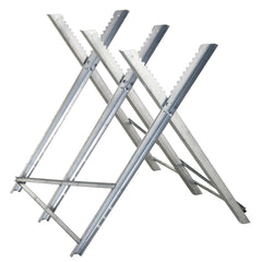 DURHAND Portable Sawhorse Heavy Duty Steel Adjustable Work Support, Foldable Sawhorse Stand 100 kg Weight Capacity, Silver Tone