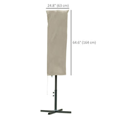 Outsunny Outdoor Cantilever Umbrella Cover with Rod, Zipper, Khaki