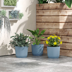 Outsunny Set of Three √ê¬§22cm Planters - Blue