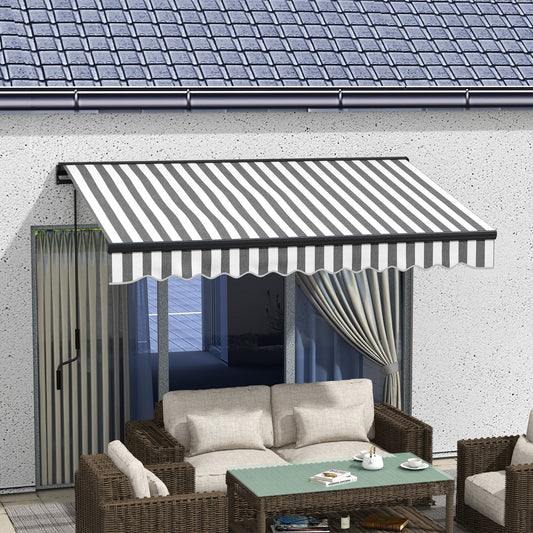 Outsunny 3 x 2m Aluminium Frame Electric Awning, with Remote - Grey/White