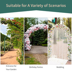 Outsunny Metal Garden Arch Trellis, Decorative Arbour Archway for Walkway Path Ceremony Wedding Party, 120 x 30 x 226cm