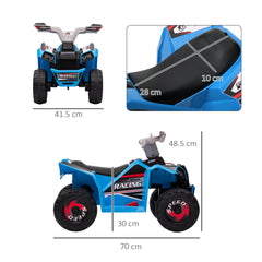 HOMCOM 6V Quad Bike with Wear-Resistant Wheels, Forward Backward Function, for Ages 18-36 Months, Blue