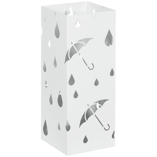 HOMCOM Six-Umbrella Steel Holder Stand - White