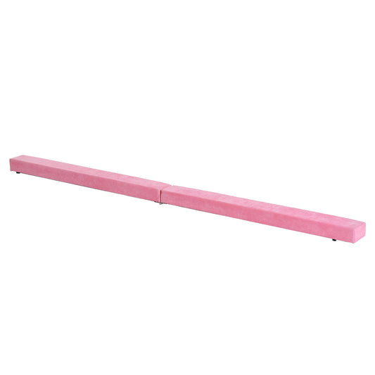 HOMCOM 2.1M 7FT Gymnastics Folding Balance Beam Home Gym Training Exercise Sports - Pink