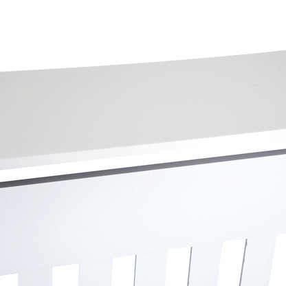 HOMCOM Slatted Radiator Cover Painted Cabinet MDF Lined Grill in White (78L x 19W x 81H cm)