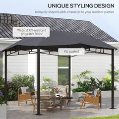 Outsunny 3x3(m) Outdoor Gazebo Garden Gazebo Pavilion Sunshade Canopy Tent with Steel Frame, Grey