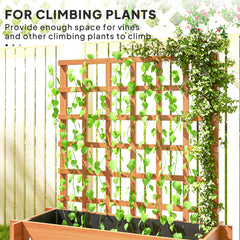 Outsunny 3 Tier Garden Planters with Trellis for Vine Climbing, Wooden Raised Beds, 95x95x110cm, Brown