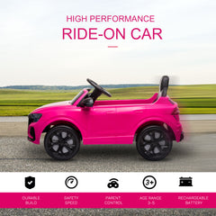 HOMCOM Audi RS Q8 6V Kids Electric Ride On Car Toy w/ Remote USB MP3 Bluetooth Pink