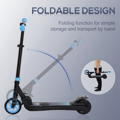 HOMCOM Folding Electric Scooter with Brake, for Ages 6+ Years, 8km/h Maximum Speed, Blue