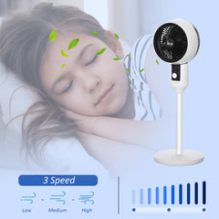 HOMCOM 9'' Air Circulator Fan 3 Speed, 70√Ç¬∞ Oscillation 90√Ç¬∞ Vertical Tilt, Carry Handle, Pedestal Fan, Pedestal Fan for Living Room, Bedroom, Office, White and Black