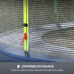 SPORTNOW 10ft Trampoline Net Replacement with 6 Plastic Pole Covers, Weather-Resistant Trampoline Netting Replacement with Zipped Entrance, Poles Not Included, Green