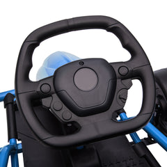 HOMCOM 24V Drift Kart, Electric Ride-On Racing Go Kart w/ 2 Speeds, Steering Wheel, Pedals for Kids Aged 8-12, Blue