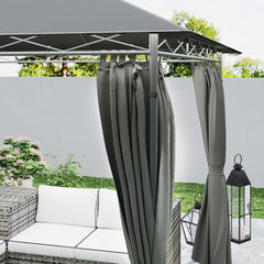 Outsunny 3 x 3 m Solar LED Metal Gazebo - Dark Grey