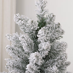 HOMCOM 7ft Artificial Snowy Pencil Christmas Tree - White