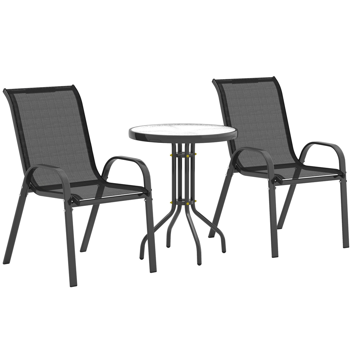 Outsunny Three-Piece Outdoor Garden Set - Black