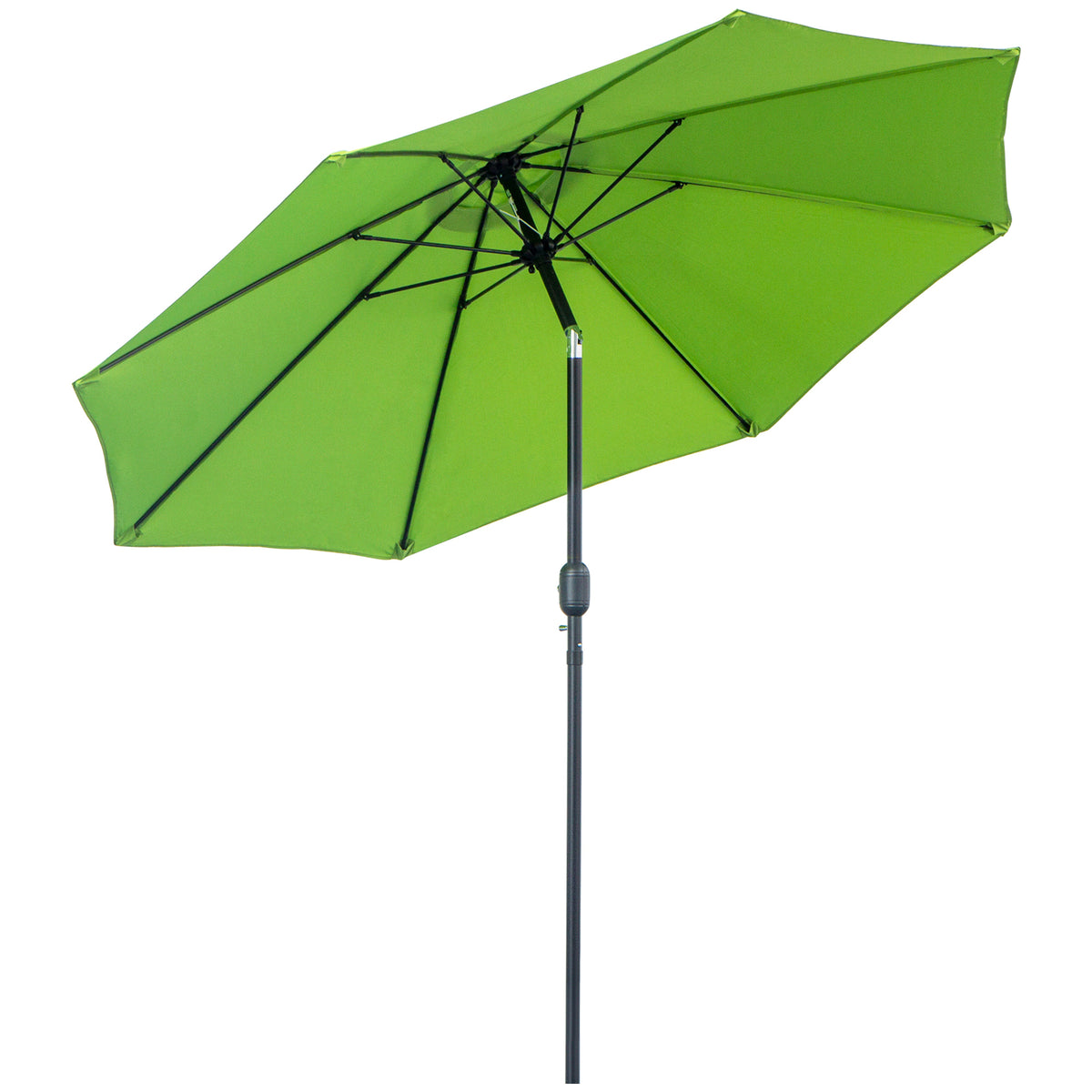 Outsunny 2.7M Garden Parasol Umbrella with Glass Fibre Ribs and Aluminium Frame, Tilting Sun Shade Shelter Canopy, Light Green