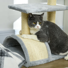 PawHut 72cm Cat Tree with Scratching Post, Pad for Indoor Cats - Light Grey