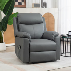 HOMCOM Faux Leather 70√Ç¬∞ Electric Riser Recliner Chair - Grey