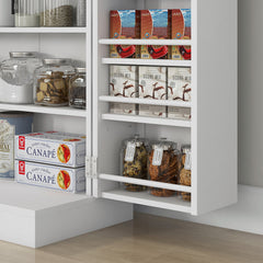 HOMCOM Freestanding Multi-Storage Kitchen Cupboard with Adjustable Shelves White