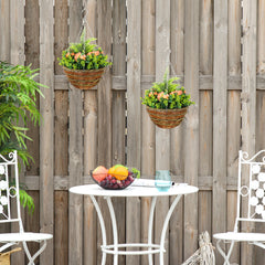 Outsunny Set of Two Hanging Lisianthus Flower Pots - Orange/Green