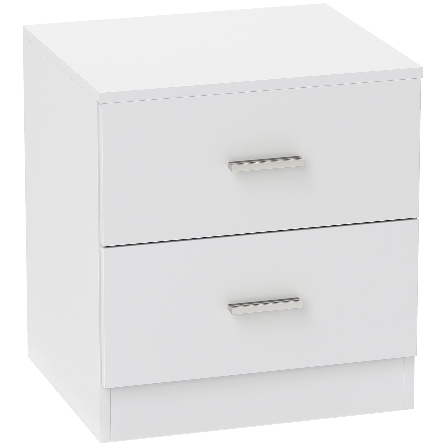 HOMCOM Bedside Table with 2 Drawers, Modern Nightstand, Cabinet Drawers Side Storage Unit for Bedroom, Living Room