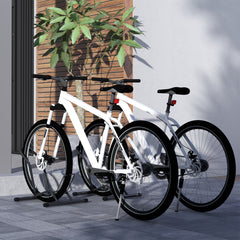 SPORTNOW Bike Floor Stand Set of 2, Portable Bike Rack for 16"-29" Kid's/Mountain/Road Bikes Garage Indoor Outdoor Use