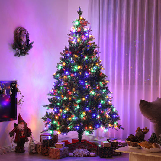 HOMCOM 6ft LED Pre-Lit Artificial Christmas Tree, with Base