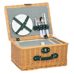 Outsunny Two-Person Picnic Set, with Wicker Basket